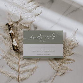 Tarjeta De Confirmación De Asistencia Boho Moda Sage Green Boda simple