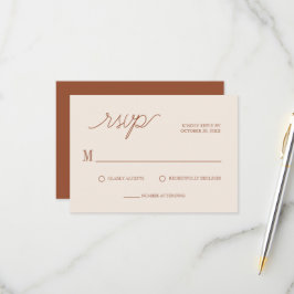 Tarjeta De Confirmación De Asistencia Boho Moda Terracotta Boda mínimo