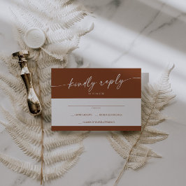 Tarjeta De Confirmación De Asistencia Boho Moda Terracotta Boda simple