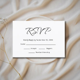 Tarjeta De Confirmación De Asistencia Boho Moderno Simple Script Elegante Boda