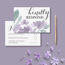 Boho Purple Watercolor Floral Boda