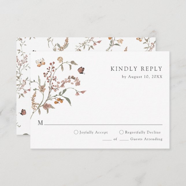 Tarjeta De Confirmación De Asistencia Boho ruso (Anverso / Reverso)