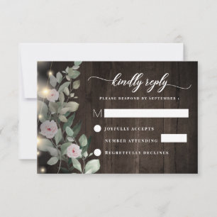 Tarjeta De Confirmación De Asistencia Boho Rustic Wood Ilustra la vegetación boho