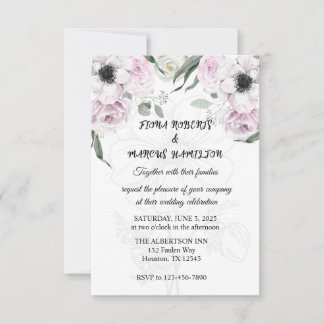 Tarjeta De Confirmación De Asistencia Boho Rústico Elegante Boda Floral