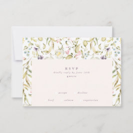 Tarjeta De Confirmación De Asistencia Boho Spring Elegant Botanals Wall Boda