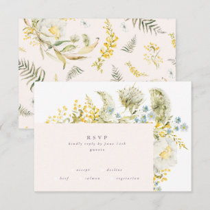 Tarjeta De Confirmación De Asistencia Boho Spring Wild Botanals Frame Boda