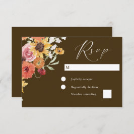 Tarjeta De Confirmación De Asistencia Boho Summer Floral Modern Wedding