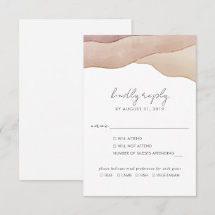 Tarjeta De Confirmación De Asistencia Boho Watercolor Resumen Boda de Elección de Comida