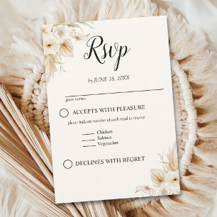 Tarjeta De Confirmación De Asistencia Boho Wedding with Beige and Yellow Flowers