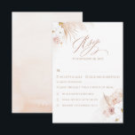 Tarjeta De Confirmación De Asistencia Boho White Orchids Pampas Grass Wedding<br><div class="desc">White orchids,  dusty pink roses and pampas grass bohemian elegant wedding reply cards</div>