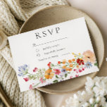 Tarjeta De Confirmación De Asistencia Bold Watercolor Wildflowers Wedding<br><div class="desc">Bold Watercolor Wildflowers Wedding RSVP Card</div>