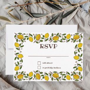 Tarjeta De Confirmación De Asistencia Bonita DUCHA BRIDAL PERSONALIZADO Lemons
