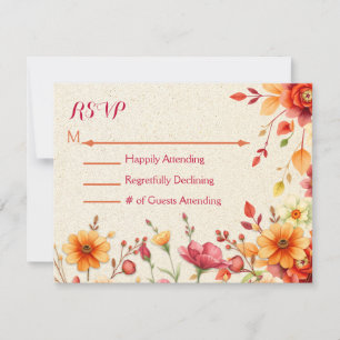 Tarjeta De Confirmación De Asistencia Bonito Boda elegante de otoño