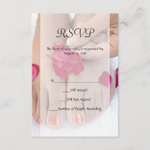 Tarjeta De Confirmación De Asistencia Bonito Fuchsia Salón de pedicura rosa