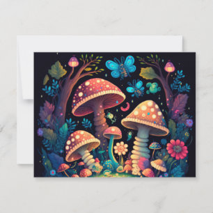 Tarjeta De Confirmación De Asistencia Bonitos hongos mágicos