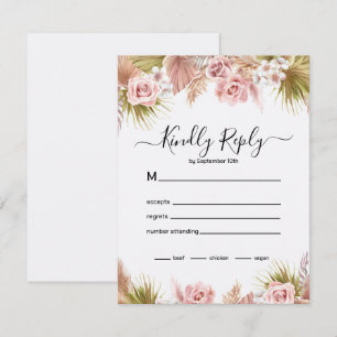 Tarjeta De Confirmación De Asistencia Borde floral Boho