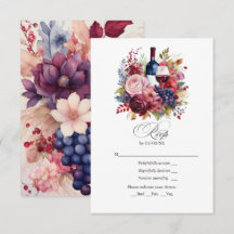 Borgoña, marina y Boda floral de Rubor sobre vino