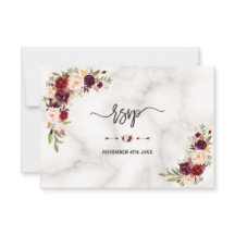 Borgoña rosa Marsala Boda de Mármol de oro floral