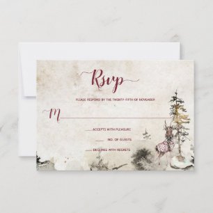 Tarjeta De Confirmación De Asistencia Bosque de montaña alpina 