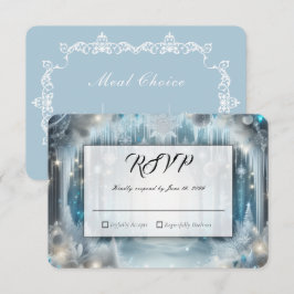 Tarjeta De Confirmación De Asistencia Bosque Nevado Brillante Entre Elecciones Boda