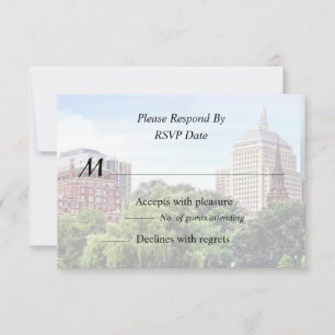 Tarjeta De Confirmación De Asistencia Boston MA - Vista desde el Jardín Público de Bosto