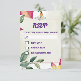 Tarjeta De Confirmación De Asistencia Botánica simple y elegante