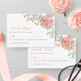 Tarjeta De Confirmación De Asistencia Botanical Floral Pink Watercolor Elegant Wedding