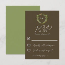 Tarjeta De Confirmación De Asistencia Botanical Wreath Earth Tone Wedding
