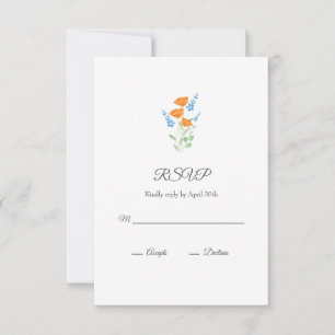 Tarjeta De Confirmación De Asistencia Bouquet acuarela de tres Poppies
