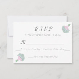 Tarjeta De Confirmación De Asistencia Bouquet Boda estilo olvida-yo-no-doodle