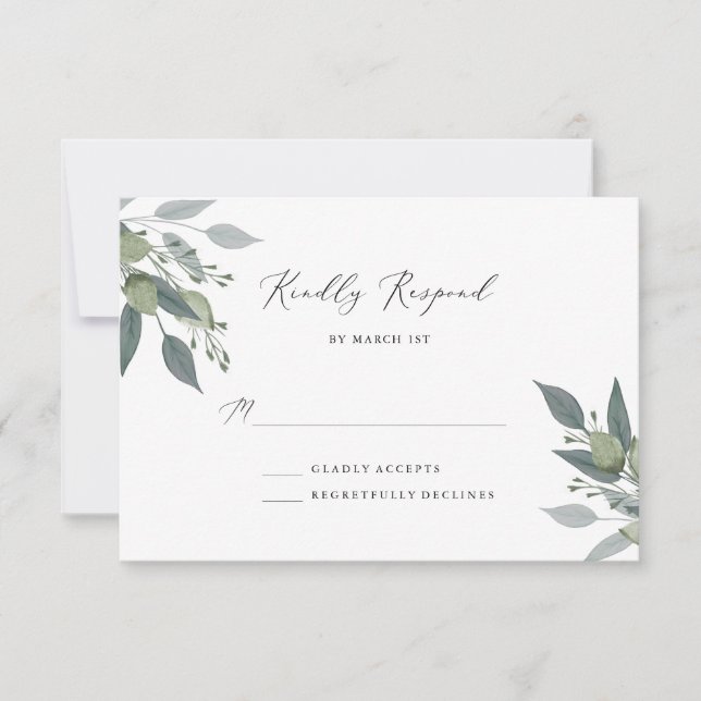 Tarjeta De Confirmación De Asistencia Bouquet de la vegetación (Anverso)