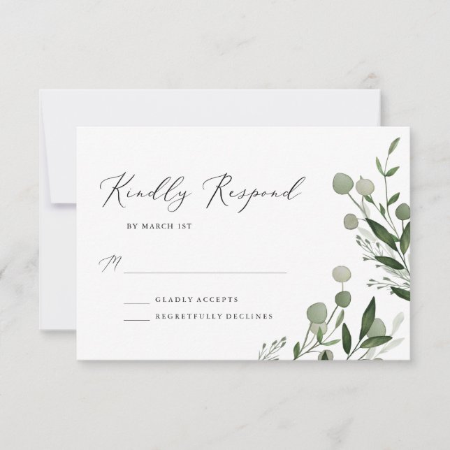 Tarjeta De Confirmación De Asistencia Bouquet de la vegetación (Anverso)