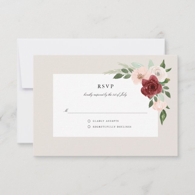 Tarjeta De Confirmación De Asistencia Bouquet romántico (Anverso)