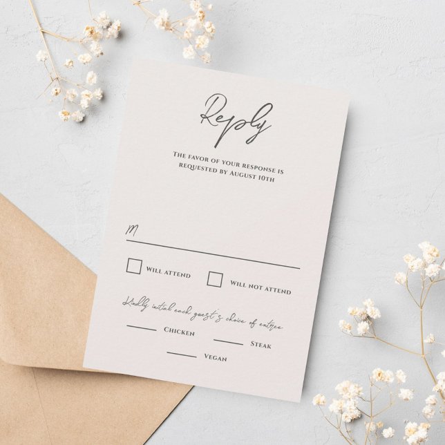 Tarjeta De Confirmación De Asistencia Bradford Modern Boda (Subido por el creador)