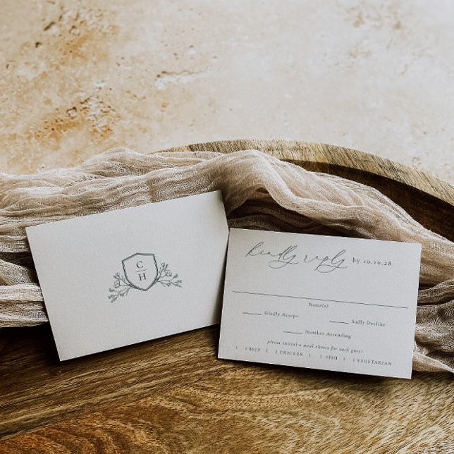 Tarjeta De Confirmación De Asistencia BRUNSWICK | Boda de Elección de Comida Verde (Subido por el creador)