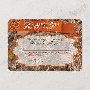 Tarjeta De Confirmación De Asistencia BU de la gama de los ciervos de los pares de la