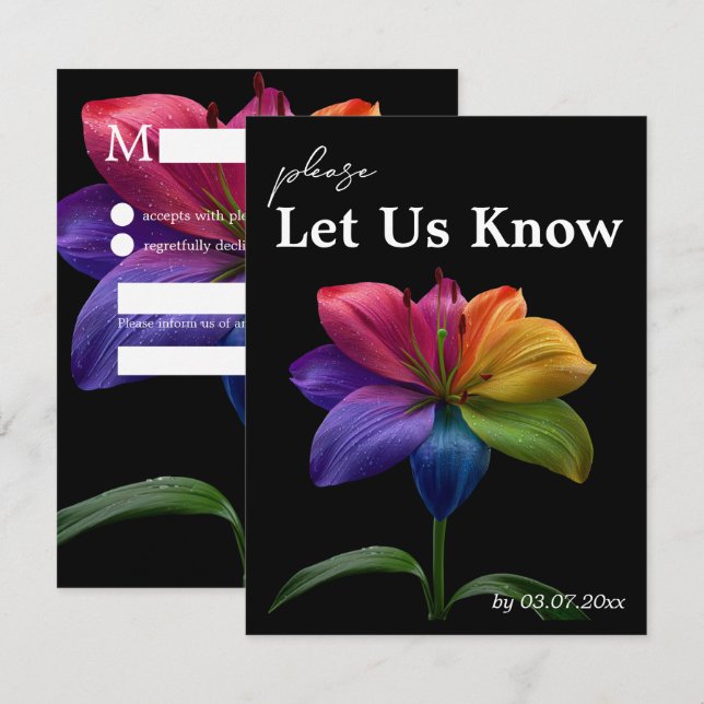 Tarjeta De Confirmación De Asistencia 🌈 Budget Petals & Pride: DJ Edition (Anverso / Reverso)