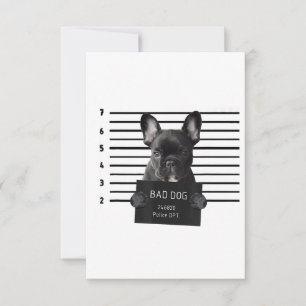 Tarjeta De Confirmación De Asistencia Bulldog Mala Cárcel Perro Frenchie Mamá Perro