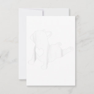 Tarjeta De Confirmación De Asistencia Bulldog Yoga Pose Love Heart Workout Gift