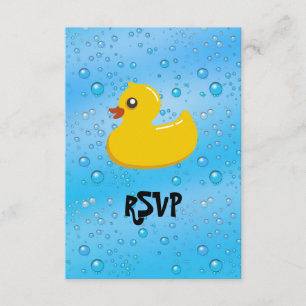 Tarjeta De Confirmación De Asistencia Burbujas azul/ducky de caucho