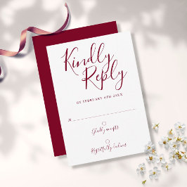 Tarjeta De Confirmación De Asistencia Burgundy Signature Script Moderno