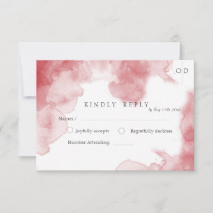 Tarjeta De Confirmación De Asistencia Burgundy Watercolor Moderno Boda suave