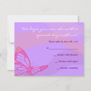 Tarjeta De Confirmación De Asistencia BUTTERFLIES & STARS Bat Mitzvah Reply Card