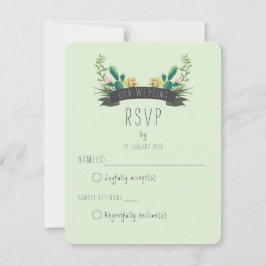 Tarjeta De Confirmación De Asistencia Cactus and Succulent Boho Wedding