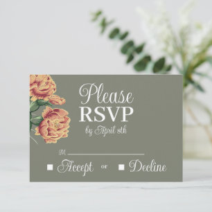 Tarjeta De Confirmación De Asistencia Cactus florido elegante del desierto