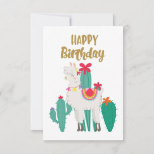 Tarjeta De Confirmación De Asistencia Cactus Happy Birthday