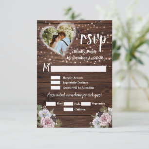 Tarjeta De Confirmación De Asistencia Cadena Rusa Enciende A Boda De Fotos Florales