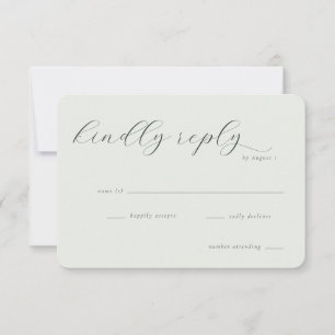 Tarjeta De Confirmación De Asistencia Caligrafía beige elegante