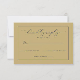 Tarjeta De Confirmación De Asistencia Caligrafía beige sofisticada