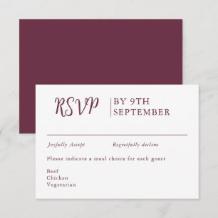 Tarjeta De Confirmación De Asistencia Caligrafía Boda decorativa de perwinkle